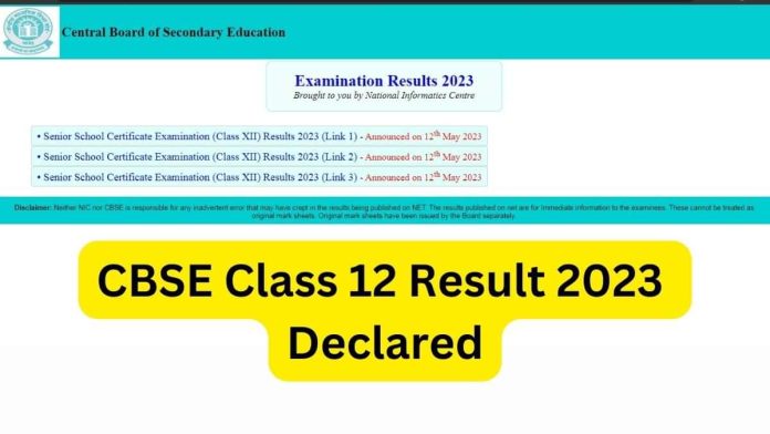 CBSE 12th Result 2023 Announced: CBSE Class 12 results announced on cbseresults.nic.in; 87.33% pass