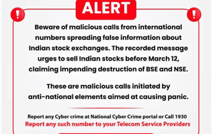 DoT Alerts Citizens Regarding Malicious Calls from Abroad