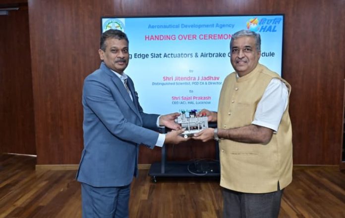 DRDO’s Aeronautical Development Agency (ADA) has handed over the first batch of the indigenous Leading Edge Actuators and Airbrake Control Module to Hindustan Aeronautics Limited (HAL), marking a significant leap towards self-reliance in aeronautical technologies. The HAL, Lucknow has already made preparations for the production of these units for the current 83 LCA Tejas Mk1A order. The Secondary Flight Control of LCA-Tejas, comprising Leading Edge Slats and Airbrakes, now boasts state-of-the-art Servo-Valve based electro-hydraulic servo actuators and control modules. These high pressure, redundant servo actuators and control module, characterised by astute design, precision manufacturing, assembly, and testing, represent a culmination of ADA's relentless pursuit of indigenous technological prowess. Collaborating with Research Centre Imarat (RCI), Hyderabad, and Central Manufacturing Technology Institute (CMTI), Bengaluru, ADA plans to achieve self-reliance in these technologies. The successful completion of flight trials for Leading Edge Actuators and Airbrake Control Modules has paved the way for production clearance, enabling HAL to gear up for equipping the Mk-1A variant of LCA Tejas. The production of these critical components is underway at the Accessories Division, HAL, Lucknow, marking a significant stride towards bolstering India's aerospace manufacturing capabilities. Noteworthy contributions from public and private industries, including Godrej Aerospace, Mumbai, alongside certification agencies such as CEMILAC and DGAQA, have been instrumental in this endeavor. Secretary, Department of Defence R&D and Chairman, DRDO and DG-ADA congratulated the entire team of ADA, RCI, HAL, CMTI and all participating industries for achieving this significant milestone.