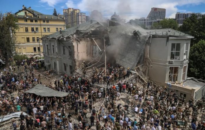 Kyiv Mourns as Rescuers Clear Debris from Children's Hospital