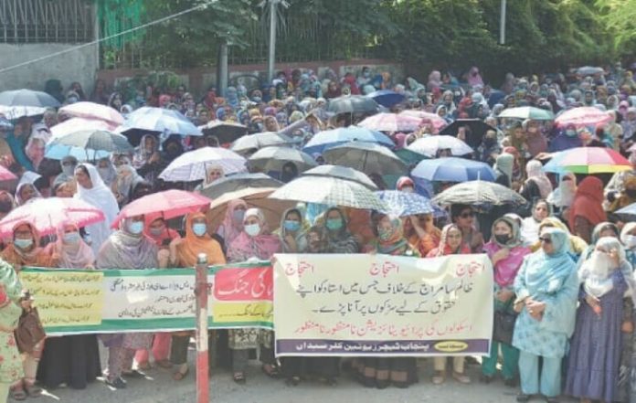 Lahore Teachers Protest Against 