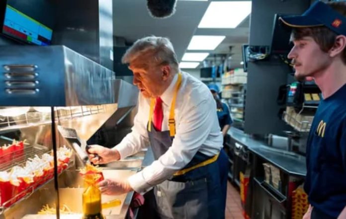 From President to Fry Cook Trump Enjoys His Time at McDonald's