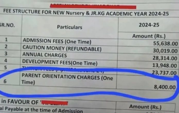 Nursery Admission Fee Sparks Debate After Viral Photo Circulates