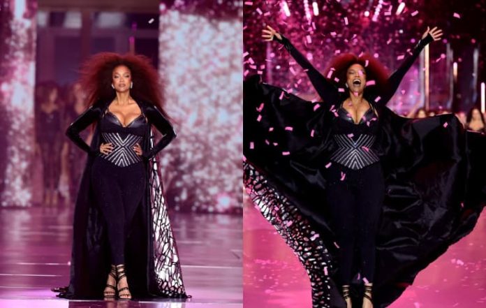 Tyra Banks Stuns in Sparkling Black as She Returns to the Runway After 19 Years