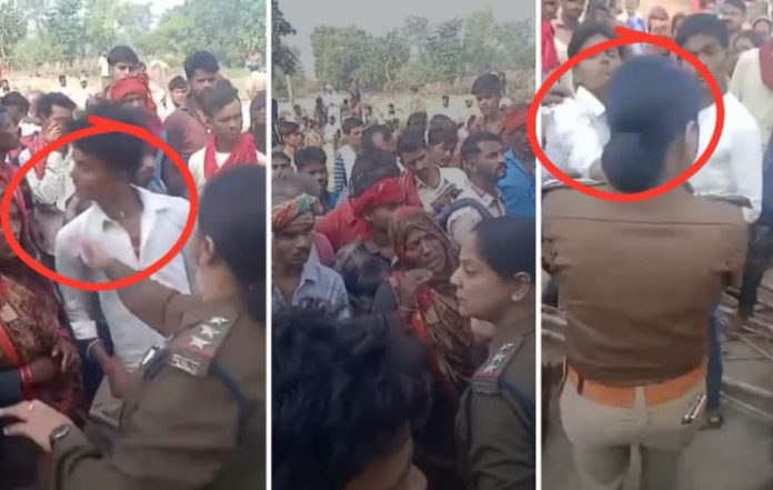 MP Female Officer Slaps Boy, Faces Backlash from Enraged Crowd