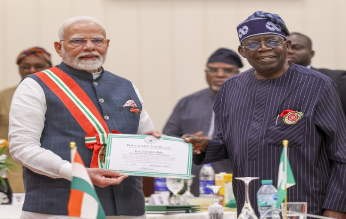 PM Modi Honored with Nigeria’s Second-Highest Civilian Award